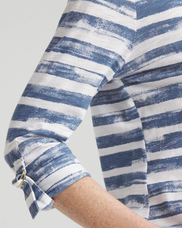 Stripe Ring Detail Henley Top - image 4